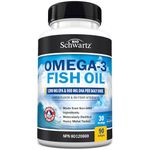 Fish Oil Omega 3 EPA & DHA 2100mg | Burpless Lemon Flavor Triple Strength Supplement with Fatty Acids from Wild Icelandic Fish | Supports Joint, Eyes, Brain & Skin Health | Non GMO | 90 Softgels