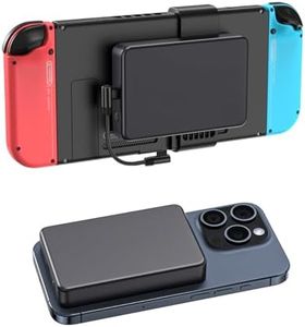 SiWiQU Magnetic Battery Pack Compatible with Nintendo Switch/Switch OLED, 10000mAh Portable Detachable External Battery Charger for Nintendo Switch/iPhone