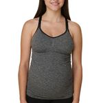 Bravado! Basics Women's Seamless Maternity Nursing Tank Top Cami for Breastfeeding with Adjustable Straps, Dark Charcoal Heather, Large