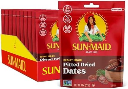 Sun-Maid Deglet Noor Pitted Dried Dates - (10 Pack) 8 oz Resealable Bag - Pitted Deglet Noor Dates Dried Fruit Snack for Lunches, Snacks, and Natural Sweeteners