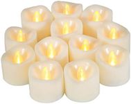 12 PCS LED Flameless Flickering Tea Lights Candle Battery Operated/Electric Flicker Tealights Bulk Small LED Candles for Xmas, Party, Festival, Christmas Decorations etc (Batteries Included)