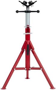 Towallmark V-Head Pipe Jack Stand with 2-Ball,28-52 Inch Adjustable Height,1/8"-12" Capacity, 2500 lb Load Capacity,Heavy Duty Carbon Steel Body, Steel Jack Stands with Portable Folding Legs