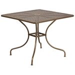 Flash Furniture 35.5SQ Steel Patio Table, Metal, Gold, 35.5" Square