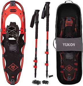 Yukon Charlie's Advanced Spin Snowshoe Kit, 10-inch x 36-inch, Includes Snowshoes, Trekking Poles and Travel Bag