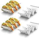 4 Pcs Taco Holder Stand, IGGDOQI Wave Stainless Steel Taco Holder Stand, Taco Accessories, Holds Up to 3 or 2 Tacos Each for Restaurant and Home Use