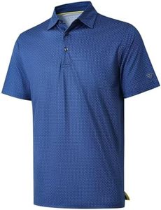 Men's Golf Shirts Dry Fit Short Sleeve Print Performance Moisture Wicking Patterned Polo Shirt for Men Dark Blue Load