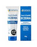 Grahams Natural Face & Eyelid Eczema Cream - Treatment for Eczema, Dermatitis, Itch Relief, Redness, Inflammation & Very Dry Skin - with Colloidal Oatmeal - Hypoallergenic & Steroid-Free (1 x 50g)