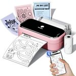 Phomemo Portable Printer,M03 80mm Mini Sticker Printer,Bluetooth Label Maker,Instant Phone Photo Printer,Compatible with Android & iOS, Labels,Study,Photos,Scrapbooking-Pink