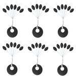 LadFath 720pcs Fishing Rubber Bobber Stoppers, 6 in 1 Bobber Stops, Black Oval Floats Sinker Stops, L M S Size Kit