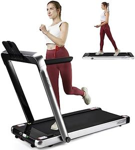 HBTower 2 in 1 Treadmill, 3.0 HP Walking Pad Treadmill, Folding Walking Jogging Running Machine with Remote Control, Blue Tooth Speaker, Running Belt for Home Office