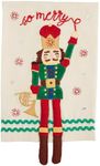 Mud Pie Nutcracker Dangle Towel, Merry, 21" x 14"