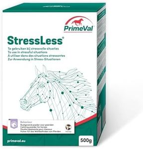 PrimeVal – StressLess® Powder – For Horses & Ponies – Natural Calming Supplement – For Stressful Situations – Ideal for Competitions & Travelling – No Sedation – Sprinkle Over Food – 500g Tub