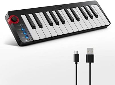 Donner Mini MIDI Keyboard, N-25 25 Key MIDI Controller with Velocity-Sensitive Mini Keys&Light-up Rocker and Music Production Software Included, Small MIDI Keyboard with 40 Teaching Courses