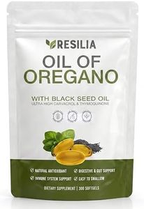 Resilia Softgels with Black Seed Oil 6000mg – Organic Oregano Oil Capsules for Immune & Digestive Support – Non-GMO, Gluten-Free Softgels – Natural Herbal Wellness Supplement (300 Count)