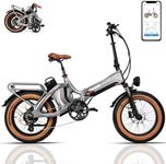 Luckeep Folding Electric Bike for Adults 1400W Peak, 48V 33AH-2 Batteries 100 Miles 28MPH,20 inch Fat Tire Foldable EBikes with Full Suspension, Hydraulic Brakes APP, UL Commuting E Bike for Men Women