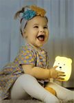 ShaArkMango Bear Night Light for Kids - Cute Night Lights for Bedroom, Cute Lamp 9 Colors Portable Soft Touch Nightlight Battery Operated Hatch Baby Nursery LED Kawaii Decor for Girls Boys Women Gift