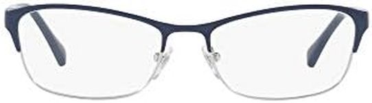 VO4057B Rectangular Metal Eyeglass Frames, Blue/Silver/Demo Lens, 52mm