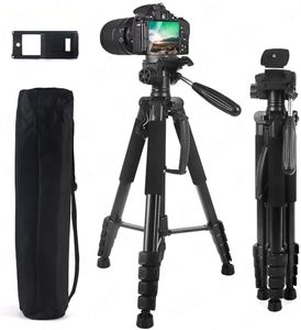 75’’ Camera Tripod，Heavy Duty Camera Stand Tripod Phone Holder,Complete Unit for DSLR Cameras,Cell Phones,Projector,Spotting Scopes,Webcam