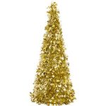 Amscan Christmas Centerpiece Large Tree, 18", Tinsel, Gold