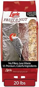 Lyric Fruit and Nut Wild Bird Seed - High Energy Wild Bird Food Mix - Attracts Woodpeckers, Chickadees & Other Songbirds - 20 lb bag