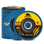 PRETEC Flap Discs 4 1/2 for Angle Grinder, 12 Pcs Flap Discs 40 Grit, 4.5" x 7/8" High Density Zirconia Type 27 Flap Sanding Disc for Grinding, Rust Removal, Sanding and Finishing - 12 Packs