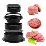 Amoilly Burger Press Patty Maker, 3 in 1 Burger Press Mold with 100 Wax Papers Set, Non-Stick Hamburger Meat Mold Ring for Beef Grill, Veggie Burger, BBQ Barbecue, Microwave