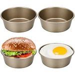 Zuimei 4Pcs Air Fryer Egg Moulds, 4'' Ramekins for Air Fryer, Mini Round Baking Tray Food Grade Carbon Steel Air Fryer for Fried Egg Muffin Sandwiches, Breakfast Household Kitchen Cooking Tool