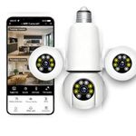 OSQD Bulb CCTV Camera 5MP*3 FHD | Triple Lens WiFi Security Camera | Manual Side Rotation | 360° View | Color Night Vision | AI Motion Alert | Indoor Surveillance