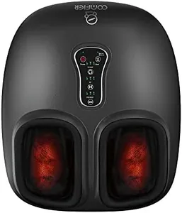 COMFIER Shiatsu Foot Massager with Heat, Vibration,Rolling Compression Feet Massager Machine for Plantar Fasciitis,Neuropathy Pain,Gifts for Her,Him Fits Size up to 13“ Multiple Modes