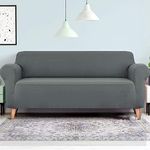 Artiss Sofa Cover, 4 Seater Couch Lounge Covers Stretch Armchair Slipcover Protector Home Living Room Furniture, Highly Stretchable Anti-Slip Soft Thick Machine Washable Grey