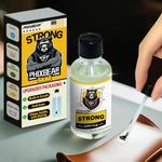 PHIXBEAR Mighty Fabric Glue Permanent in Glass Bottle with Brush, Waterproof Washable Liquid Stitch Fabric Glue, Safe, No Irritation. for Repair Clothes, Leather, Patches(1.68 fl.oz 50ml)