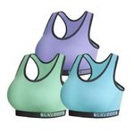 DEVECCO Racerback Sports Bras for Women Medium Support Wireless Padded Full Coverage Workout Bra Multipack