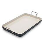 GreenPan Healthy Ceramic Nonstick, 18" x 11" Double Burner Griddle Pan, PFAS-Free, Dishwasher Safe, Oven & Broiler Safe, Black