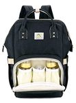 House of Quirk Baby Diaper Bag Maternity Backpack (Black)