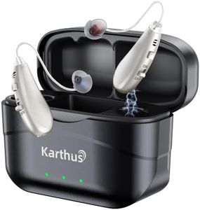 Karthus Hearing Aids, Rechargeable Hearing Aids for Seniors with Hearing Loss, Noise Cancelling & Clear Sound, Comfort & Invisible, 100H Battery Life, 7 Volume Levels, One-Button Operation, Met Silver