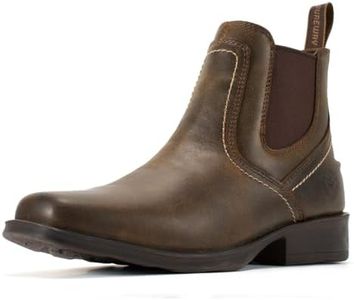 SUREWAY Men's Western Chelsea Cowboy Boots, Square Toe Ankle Slip-On