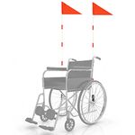 RAXCONN Wheelchairs Safety Flag with Polyester Full Color Tear-Resistant Waterproof Orange Flag, Bike Safety Flag with Heavy Duty Fiberglass Poles 6 Feet Adjustable Height