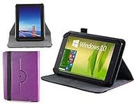 Navitech Purple Leather Case Cover With 360 Rotational Stand Compatible With The Soledpower 10.1 Inch Google Android 4.4 Kitkat Tablet