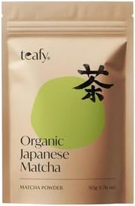 Teafy Organic Ceremonial Grade Matcha Green Tea Powder, 50g Authentic Japanese Origin From Shizuoka Japan, JAS and USDA Certified Organic, for cooking, baking, smoothies, lattes, 1.76oz/50g
