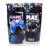 ANOTION Gaming Mugs - Insulated Stainless Steel Coffee Cup Gamer Gifts for Boyfriend Gaming Accessories Teen Boy Gifts Gaming Stuff Gamer Room Decor Gamer Gifts Epic Gamer Birthday Party Decorations