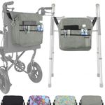 Vive Rollator Bag - Universal Travel Tote for Carrying Accessories on Wheelchair, Rolling Walkers & Transport Chairs- Lightweight Laptop Basket for Handicap, Disabled Medical Mobility Aid Pouch (Grey)