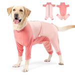 Etdane Dog Surgery Recovery Suit Dog Onesie for Female Male Dogs Medical Pet Shirt Anti Licking Adjustable Prevent Shedding Hair Patchwork Pink/XS