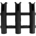 POFET Fishing Rod Holder Bracket, Tube 3 Rod Rack, Fishing Rod for Boat Kayak Garage Storage or Truck with Screws Side-Mount-black