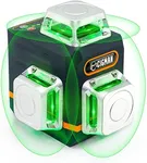 CIGMAN Laser Level Self Leveling 3x360° 3D Green Cross Line for Construction and Picture Hanging, Rechargeable battery, Remote Controller, Magnetic Rotating Stand Included