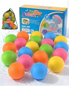 LADFAR 20Pcs Reusable Water Balloons for Kids & Family Outdoor Play – Quick Fill, Soft Silicone, Easy to Collect, No Magnets, Perfect for Yard, Pool Beach Games, Summer Water Toys