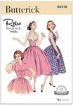 Butterick Misses' Vintage 1950's Halter Dress and Jacket Sewing Pattern Kit, Design Code B6938, Sizes 6-8-10-12-14, Multicolor