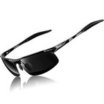 ATTCL Men's Sports Polarized Sunglasses For Driver Golf Fishing Unbreakable Metal Frame 8177 Black