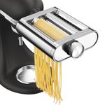 KitchenAid 3-in-1 Metal Pasta Attachment 5KSM3MPA, Includes Pasta Roller, Spaghetti Cutter and Fettuccine Cutter, Stainless Steel Attachment for KitchenAid Stand Mixers, Metal