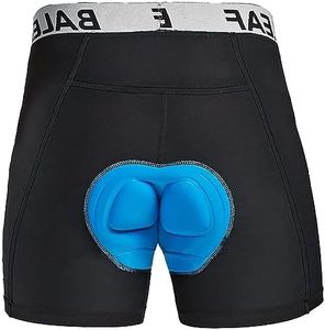 BALEAF Men's 3D Padded Bike Shorts Cycling Underwear Mountain Biking Bicycle MTB Underpants for Men Black XXXL