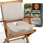 Elmara Outdoor Dining Chair Cushions, Waterproof Teak Chair Cushions, Ultra-Comfortable 18"x16"x4" Memory Foam, Fade-Resistant, Durable Outdoor Chair Cushions, Patio Furniture Cushions (Taupe)